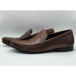 Ted Baker Simeen 3 Brown Leather Slip On Loafers Men's Size 10 Pre-Owned